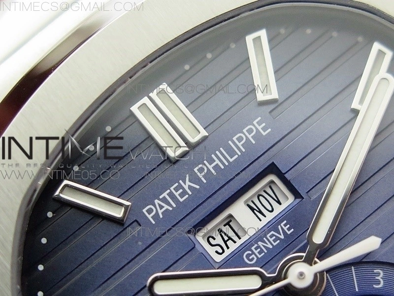 NAUTILUS 5726 SS GRF 1:1 BEST EDITION BLUE DIAL WORKING ANNUAL CALENDARON SS BRACELET A.324 V2